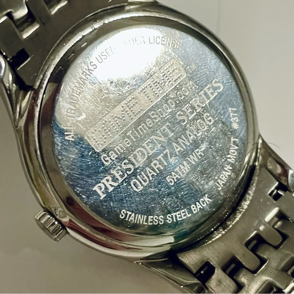 Men’s Game Time Minnesota Twins Baseball Silver Multi-Link Watch